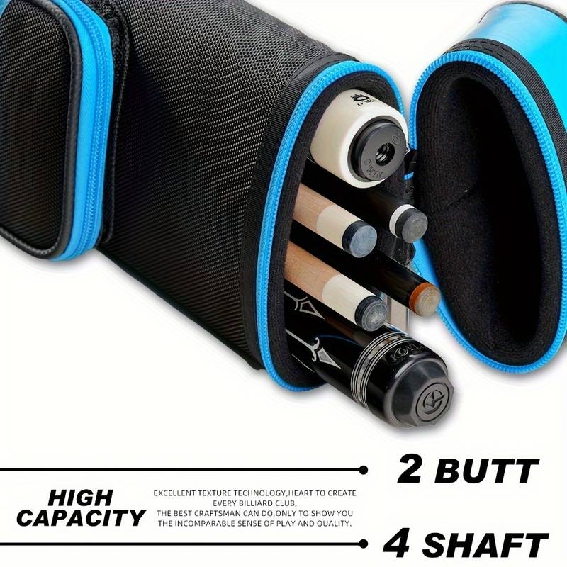 Solid Black-White Cue tube for 2 butts and 8 shafts