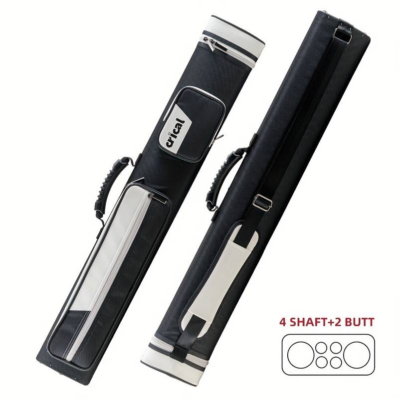 Solid Black-White Cue tube for 2 butts and 8 shafts